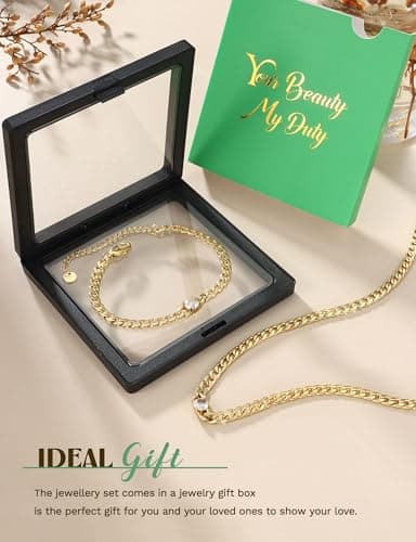 Colliers et Bracelets Cubain Adramata Chaîne Inoxydable Or 14K Femme Homme - Set Bijoux Zirconia |5MM - Collier Longueur