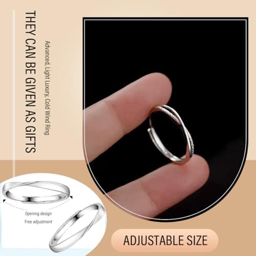Bague GUVYATI Femme Argent S925 "Rencontre Inoubliable" - Idéal pour Alliance Mariage Fiançailles - Lot de 3 Bagues + Po