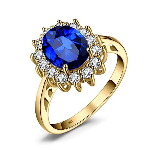 JewelryPalace Diana Princesse Améthyste Péridot Grenat Citrine Topaze Bague Argent 925 Or Jaune Or Rose Vintage Parure d — 1-2 Bleu Saphir Bague Plaqué Jaune Or
