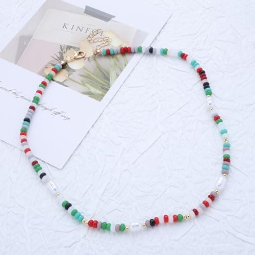 Collier tour de cou boho en perles de rocaille pour femmes FTCทัศ