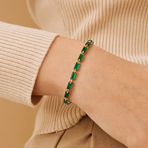 KissYan Bracelet en Or Galvanisé 14K Cubique Zirconia Femmes Accessoire Jouets Patron Classique Chic Événements Fête