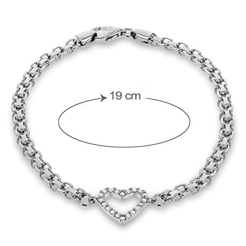 Bracelet Tuscany Silver Charms Argent 925 Oxyde de Zirconium 12 cm Pour Femme