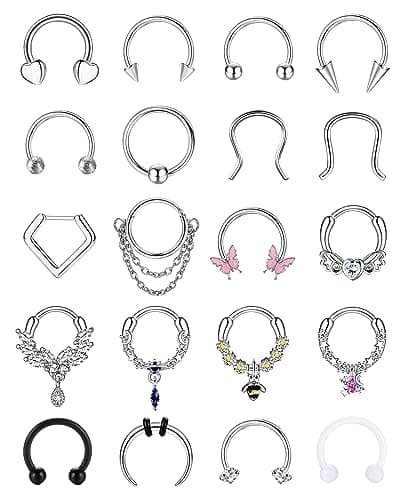 AdramataSeptumAcierChirurgicalHommesAccessoiresOreillesStandard100PcsCZConchCartilageTragusHélixeAnneauxFeràChevalbijoux — Argent