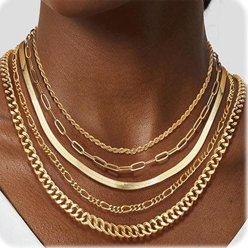 Kakonia 14K plaqué or superposé - Collier pour femme - Élégant et résistant - 40 cm