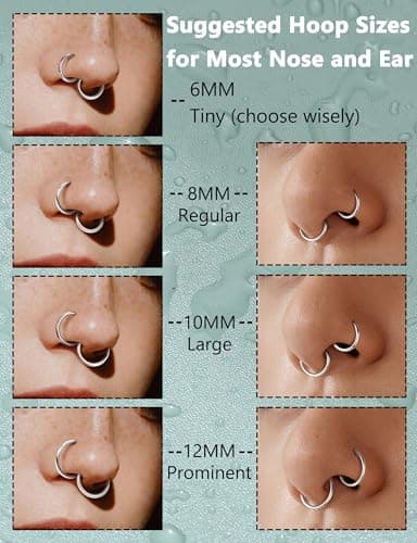 Accessoires de Piercing Adramata Helix et Cartilage 6-12mm 16G pour Hommes Femmes