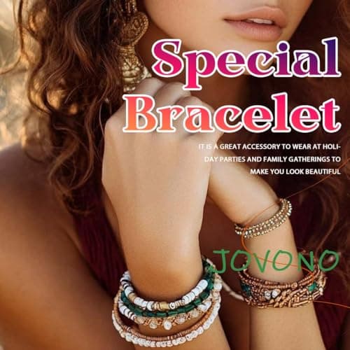 Jovono Boho Bracelets empilables en perles pour femmes - Chaîne de main élastique vintage - Perles de rocaille colorées
