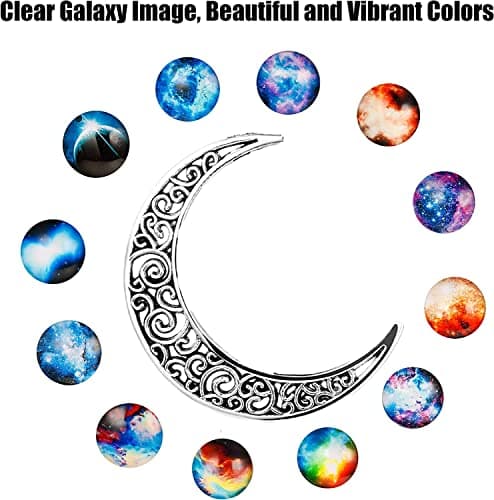 Adramata 12 Pcs Croissant de Lune Pendentif Colliers pour Femmes Meilleur Ami Bijoux Planète Ensemble d'Amitié Cadeaux F