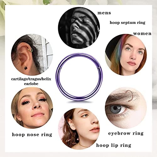 Adramata Nez Anneaux Piercing Cartilage pour Femmes Hommes Élégants Accessoires de ModeSeptum Tragus Piercing Boucles d'