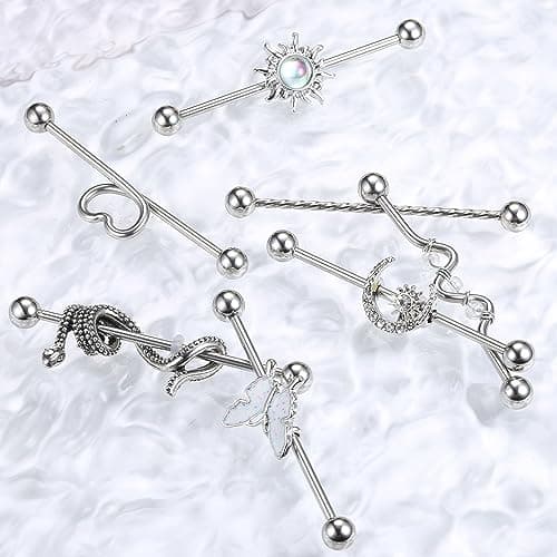 Piercings Industriels Adramata 14G 16G Acier Chirurgical Bijoux Cartilage Helix Or et Argent Recyclés Standard 100