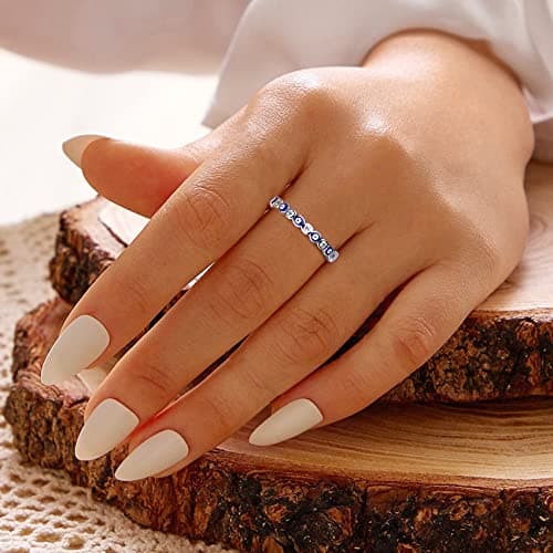 Adramata Bagues en Argent Sterling 925 Bleu Mauvais Œil Protection pour Femme Mode Hamsa Bijoux Reglables Recycled