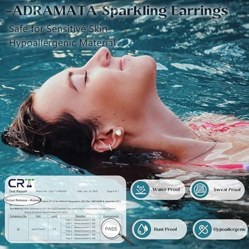 Adramata Boucle d'Oreille Argent 925 Hétéro Sexualité Boucles d'Oreilles Simulé Brillant Zircon Cubique Grandes Creoles
