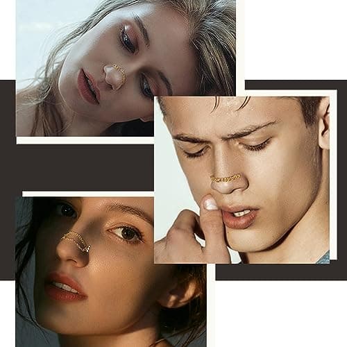 Nez de piercimg Adramataacier chirurgicalpour double piercing FemmesHommes