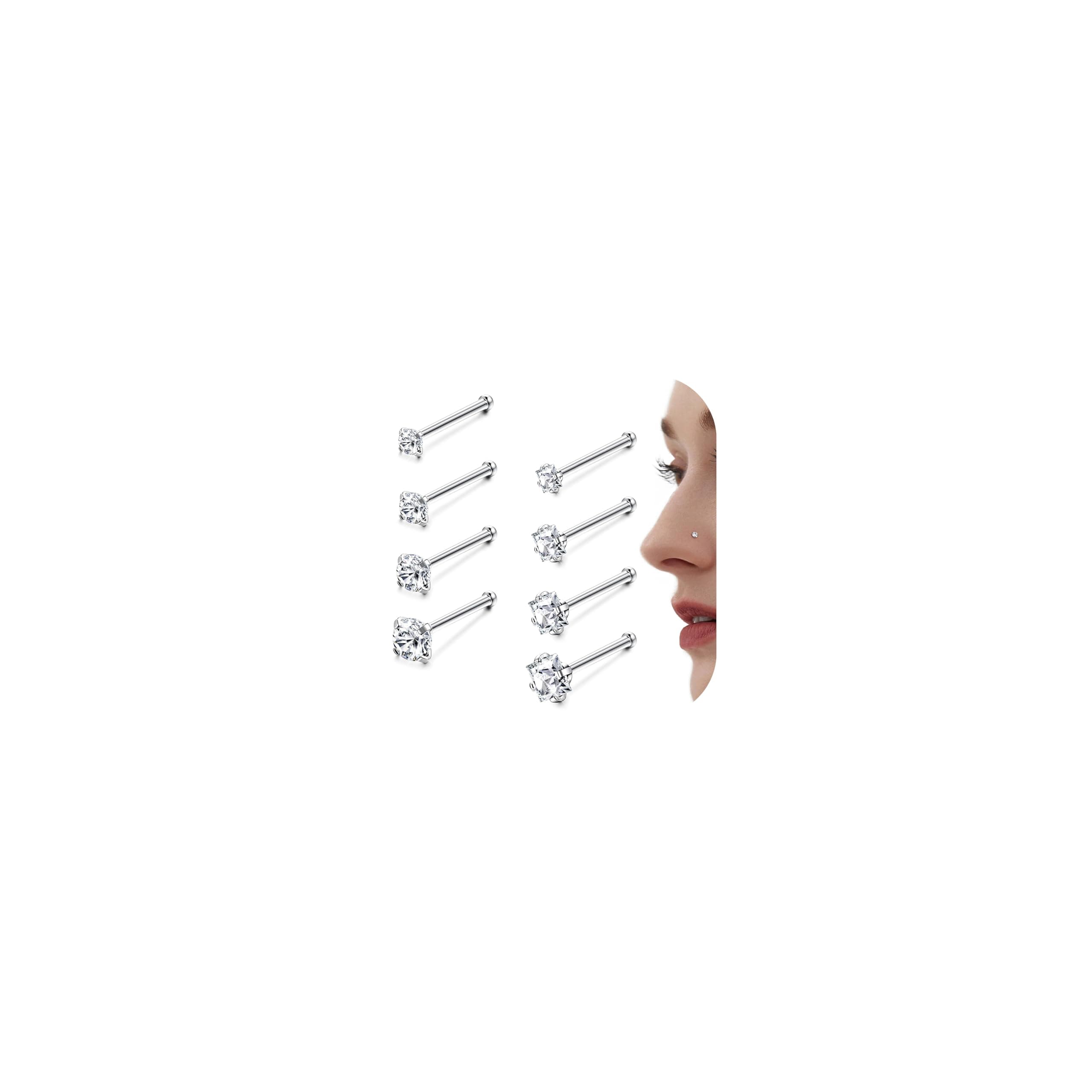 YADOCA Piercing au Nez Acier Chirurgical Hypoallergénique Femmes Hommes 1.5mm 2mm |5mm 3mm
