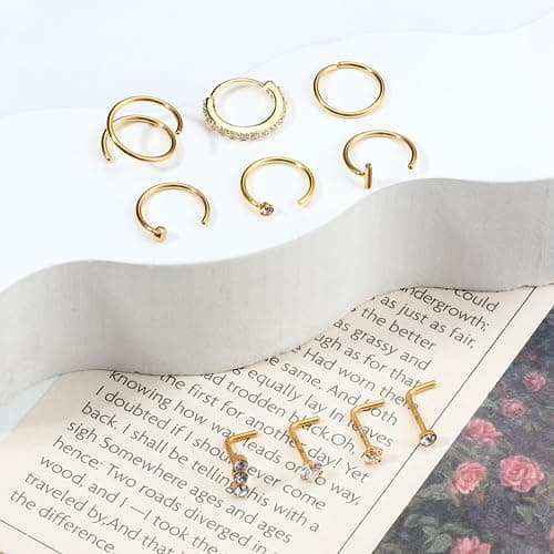 Anneaux de Nez Adramata Or 14k Piercings Ronds Bijoux Recyclés