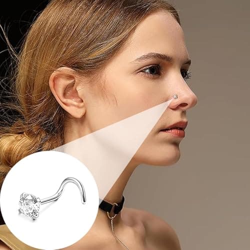 Algogue Lot de 10 piercings de nez dorés - Piercings pour nez - Homme et femme - Mode de vie urbain - Qualité supérieure