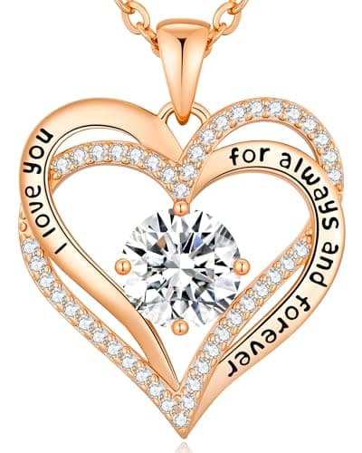 Collier Femme Coeur Pierre de Naissance, Bijoux Cadeau Fête des Mères Anniversaire Graduation Maman Noël Saint Valentin