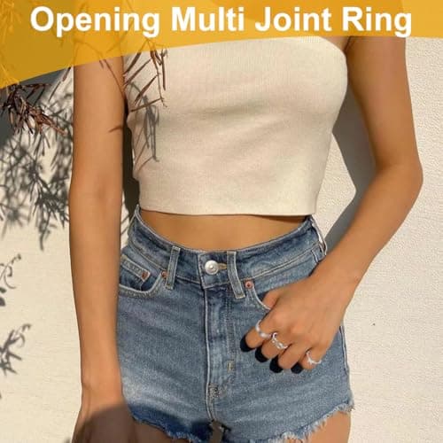 WeddHuis Bagues Boho Vintage Rétro Minimaliste Ajustable Or pour Femme