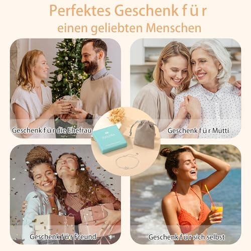 Bracelet Halora Femme Argent 925 Stratifié Cœur Initiales avec Lettres Bijoux Cadeaux pour Femmes Amie Scene Festive