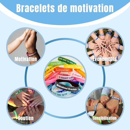 BEXOA Bracelets en Silicone Personnalisés 1 à 1000 – Caoutchouc Sur Mesure pour Campagnes de Sensibilisation et Cadeaux