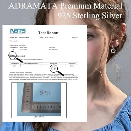 Adramata Boucles d'Oreilles Pendantes en Étoile Argent Sterling 925 Femme Recycled  
Adramata Boucles d'Oreilles Créoles