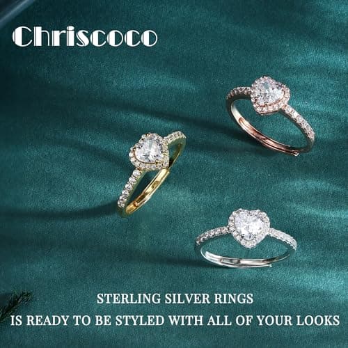 Bague Coeur Or Argent Rose Zircone Chriscoco Femme