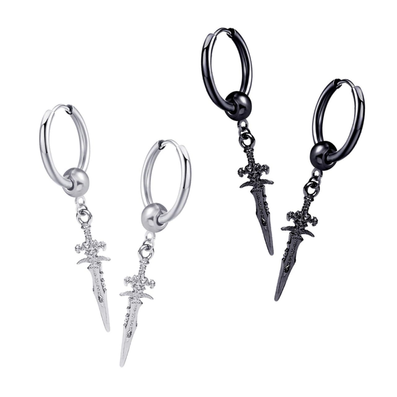 CALLARON Pendentif d'Oreille Boucle d'Oreille Homme - Personnalité & Couple - 8 Pièces - Flèche Bruyante
