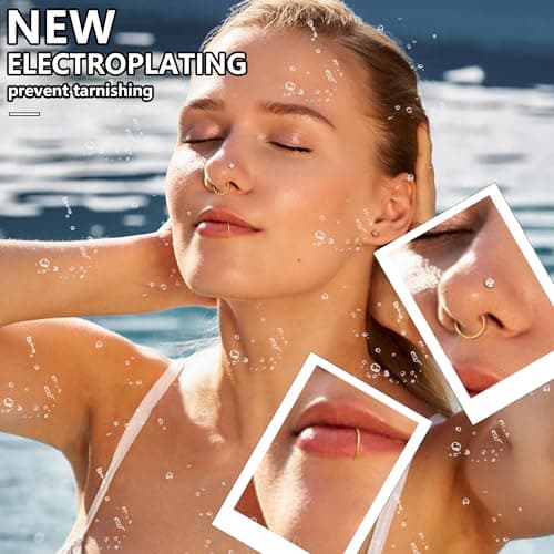 Milacolato Piercings Nez en Acier Chirurgical Clicker pour Femme en L et Spirale Or Argent 20G/18G Anneaux de Piercing a