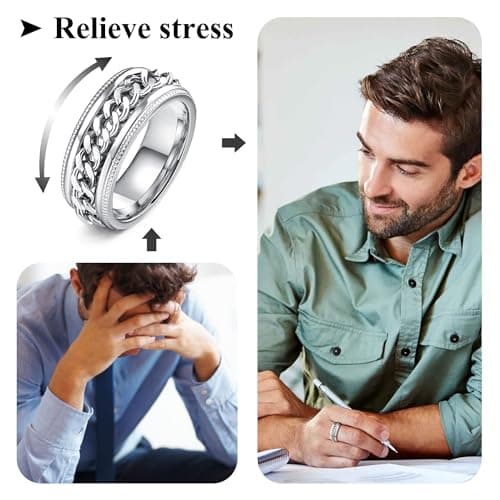 Adramata Anti Stress Bague Homme Acier Inoxydable 316L Vintage Bague Celtique 8mm Recycled 100 Pièces