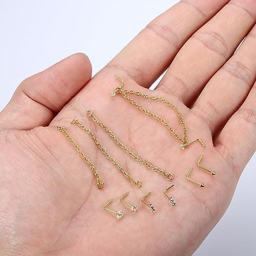 Nez de piercimg Adramataacier chirurgicalpour double piercing FemmesHommes
