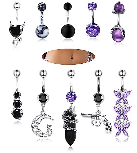 Adramata Nombril Piercing Anneaux Rose Violet Bleu Pour Femme Été Plage Grossesse
