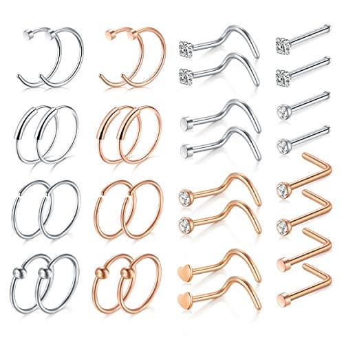 Mayhoop Ann.ManyToManyField("app.models.YourModel", symmetrical=False)gles Studs en Acier Inoxydable 20Gavec CZ en Forme — 32 Pcs-argent/ Or Rose-set 2