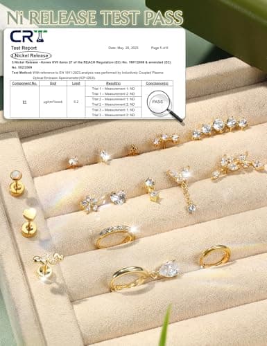 Adramata 16 Pièces Piercings Oreille Acier Inoxydable Boucles Femme Or Argent Conch Tragus Helix