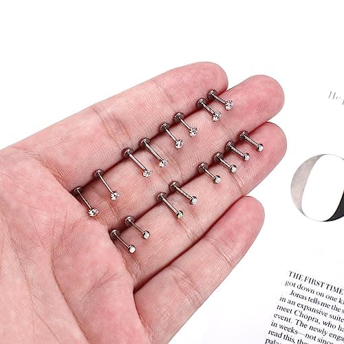 Adramata Titane Piercings Sans Fil Medusa Monroe 16G 20G Nez Argent Helix Tragus Standard 100