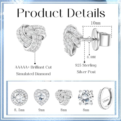 Adramata Boucle d'Oreille Argent 925 Hétéro Sexualité Boucles d'Oreilles Simulé Brillant Zircon Cubique Grandes Creoles