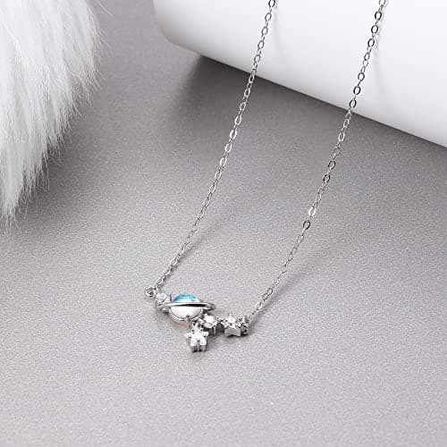 Collier Adramata Argent 925 Pierre de Lune Femme - Chaîne Cadeau Fête des Mères, Amie, Anniversaire Éco-responsable 100%