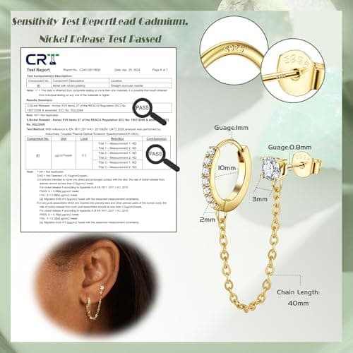 Adramata Boucles d'Oreilles Argent 925 Plaquées Or 14 Carats pour Femme Silicone Recycled Standard 100 Silicone