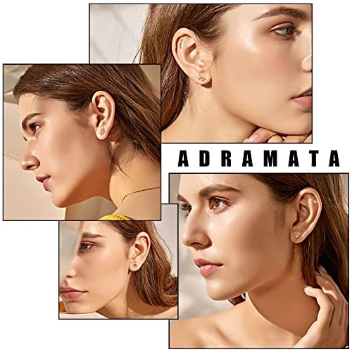 Adramata Acier Chirurgical Oreille Piercing pour Femme 16Pcs 16G Tragus Cartilage Fleur Papillon Conque Helix Bijoux Rec