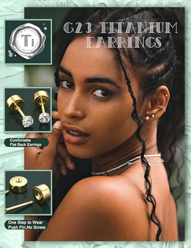 Adramata Or 14 Carats Boucles d'Oreilles Titanium Homme Femme Standard 100 Pulitzer