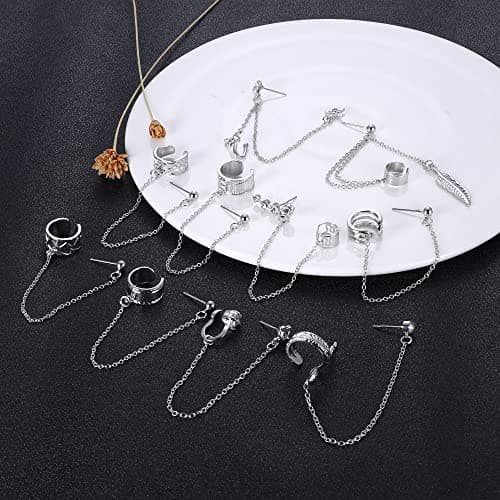 Adramata Boucles d'Oreilles Chaîne Femme Argent Prix Attractive Couleur Épurée