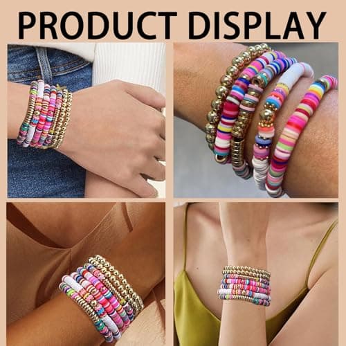 Bracelets Extensibles Boho KIRVOS pour Femme Adolescente Étébijoux de Plage 7 Pièces Arc-en-Ciel Surfeuses