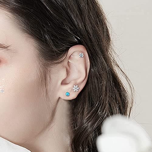 Adramata Boucles d'Oreilles Acier Inoxydable Vis Femmes Hommes 21 Paires