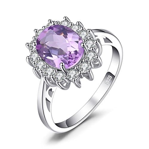 JewelryPalace Diana Princesse Améthyste Péridot Grenat Citrine Topaze Bague Argent 925 Or Jaune Or Rose Vintage Parure d — 3-1 Violet Améthyste Bague Argent