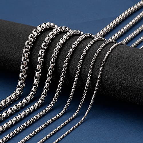 AMDXD Collier Garçon Fantaisie Perle Acier Inoxydable pour Homme ulongwearoriginalecollierperle