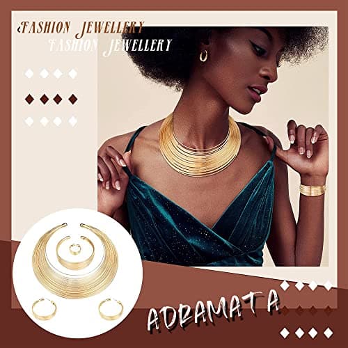 Colliers Adramata Bib Choker Déclaration pour Femmes Épou konkour ouvert Cerceau Afrochunky Bijoux Costume
