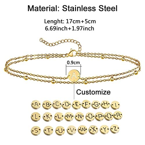 Jewlure Orifl Seam Josefunk: Bracelet Orifl Seam Femme 14K Or Noble Initial Émailé, 26 Lettres Rondes, Accessoire Offert