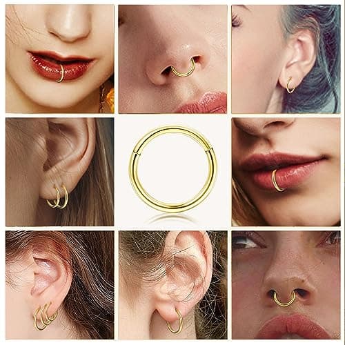 JeweBella Piercings 16 Pièces Nez Anneaux Acier Chirurgical Segment Fer à Cheval 6-12mm  
JeweBella Piercings Anneaux Ne