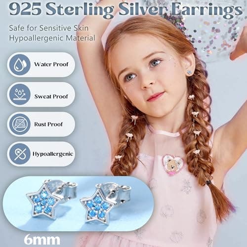 Adramata Boucles d'Oreilles Argent 925 Hypoallergéniques Fille Femme 100% Recyclé