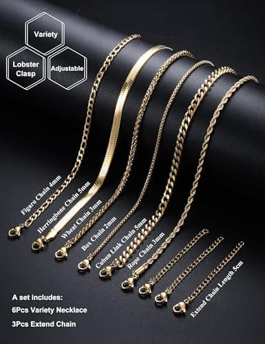 Adramata Chaînes Cubaines Acier Inoxydable - Homme 40/45/50/55/60CM - Argent/Or Cadeau Ascendant