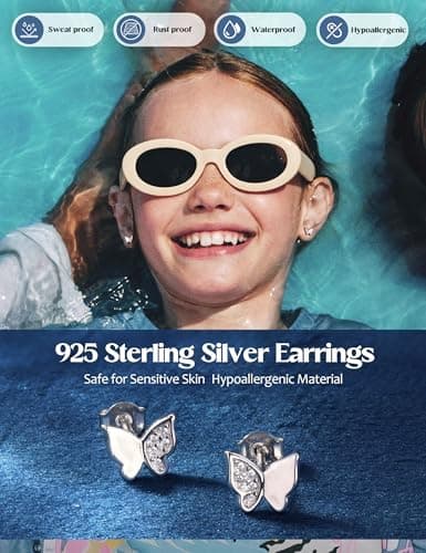 Adramata boucles d'oreilles femme papillon argent sterling 925 cristaux publiques femmes filles événements Recycled Clai