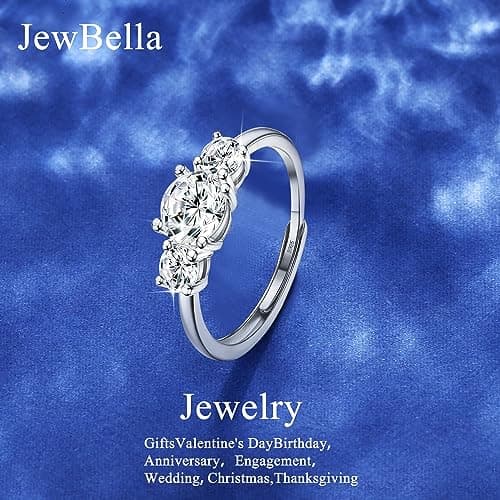 JeweBella Bague Femme Argent 925 Élégante Fiançailles Promesse Mariage Bijoux Femme Anniversaire Amitié